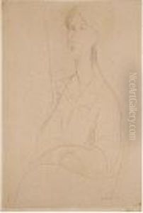 Hanka Zborowska Seduta Con Le Mani In Grembo- by Amedeo Modigliani