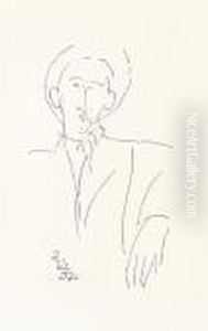 Portrait De Blaise Cendras La Cigarette A La Bouche by Amedeo Modigliani