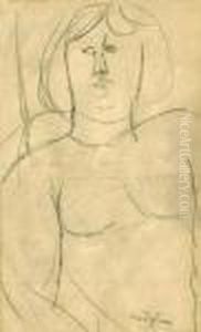 Famme (au Visage Plein) by Amedeo Modigliani