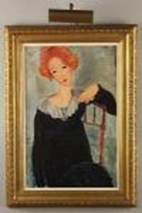 "seated Woman With Arm Over Chair"