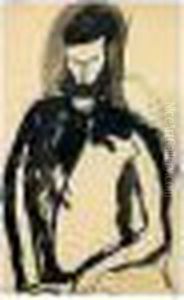 L'homme A La Barbe Assis by Amedeo Modigliani