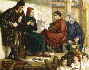 Giotto Painting the Portrait of Dante by Dante Gabriel Rossetti