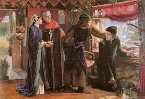 First Anniversary of the Death of Beatrice (Dante drawing an Angel) by Dante Gabriel Rossetti