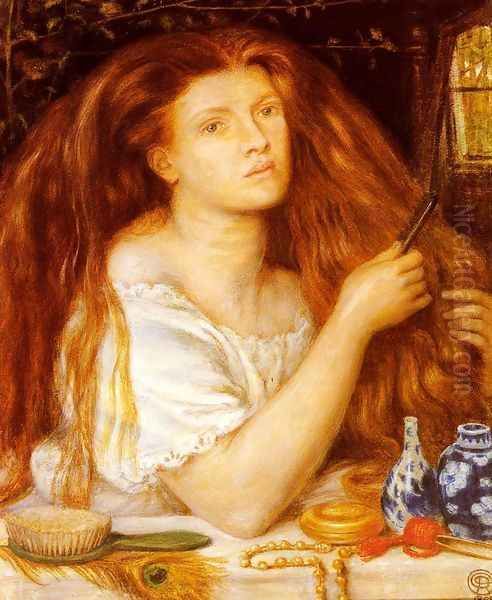 Woman Combing Her Hair - view 1