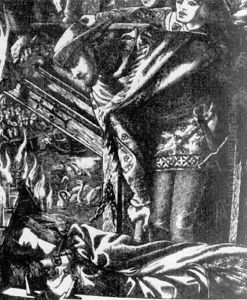The Lady of Shalott (from the Moxon Tennyson) by Dante Gabriel Rossetti