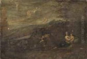 A Wooded Landscape With The Rest On The Fligt To Egypt by Pier Francesco Mola