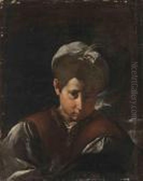 Portrait Of A Boy, Bust-length, In A Brown Waistcoat With A Whitecap - view 1