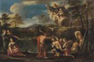 The Baptism Of Christ by Pier Francesco Mola