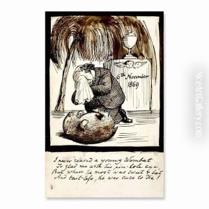 Rossetti Lamenting the Death of His Wombat by Dante Gabriel Rossetti