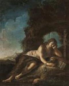 The Penitent Magdalen In A Landscape by Pier Francesco Mola