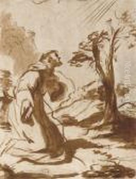 Saint Francis Receiving The Stigmata by Pier Francesco Mola