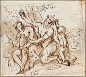 Nymphe Et Satyre by Pier Francesco Mola