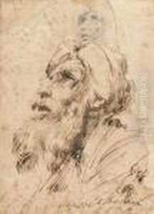 Etude De Tete D'homme Au Turban De Profil, Et Deux Etudes by Pier Francesco Mola