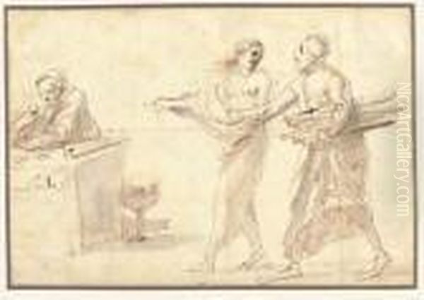 A Muse Presenting Simonelli To Archimedes - view 1