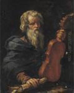 Homer With A Violin by Pier Francesco Mola