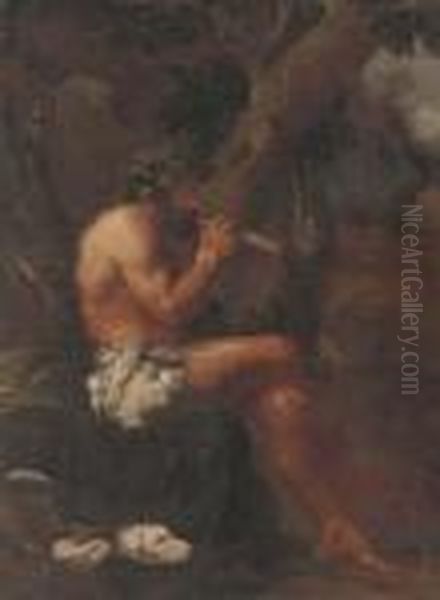 Pan Playing His Pipes In A Wooded Clearing - view 1