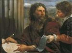 An Artist And A Youth by Pier Francesco Mola