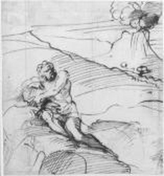 Polyphemus Sitting On A Mountain In An Extensive Landscape - view 1