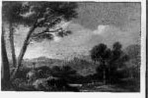Paysage De Riviere Avec Un Cavalier. by Pier Francesco Mola