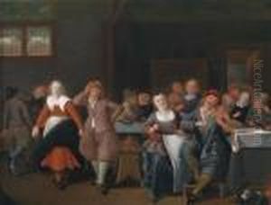 A Boisterous Group In A Tavern by Jan Miense Molenaer