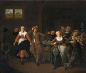 Scene De Rejouissances Dans Une Taverne by Jan Miense Molenaer