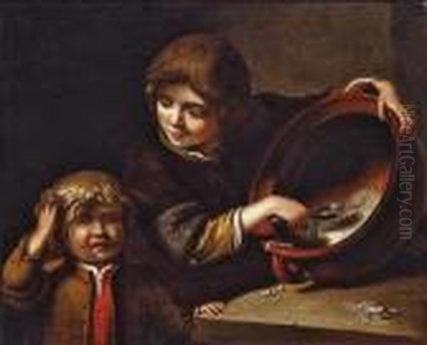 Two Children Having A Meal - view 1