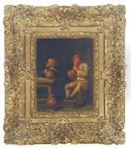 A Smoking Scene In An Interior by Jan Miense Molenaer