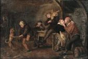 Peasants Carousing In A Tavern by Jan Miense Molenaer