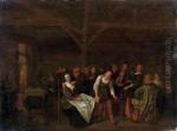 Peasants Playing A Game In A Tavern - view 1