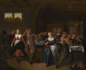 Scene De Rejouissances Dans Une Taverne by Jan Miense Molenaer