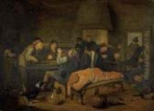 Buntes Treiben In Einer Bauernwirtschaft by Jan Miense Molenaer