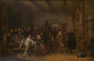 Rejouissances Villageoises A L'auberge by Jan Miense Molenaer