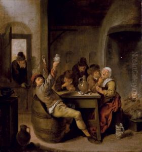 Peasants Drinking And Smoking In An Interior