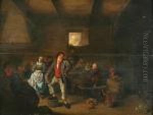 A Tavern Scene With Numerous Figures by Jan Miense Molenaer