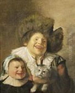 Jeune Garcon Et Fillette Au Chat by Jan Miense Molenaer