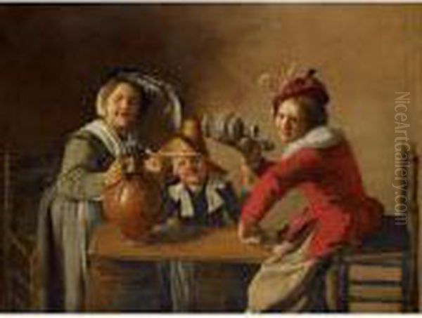 An Interior With Children Drinking And Mischief-making - view 1