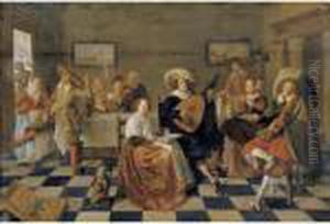 Merry Company In An Interior by Jan Miense Molenaer