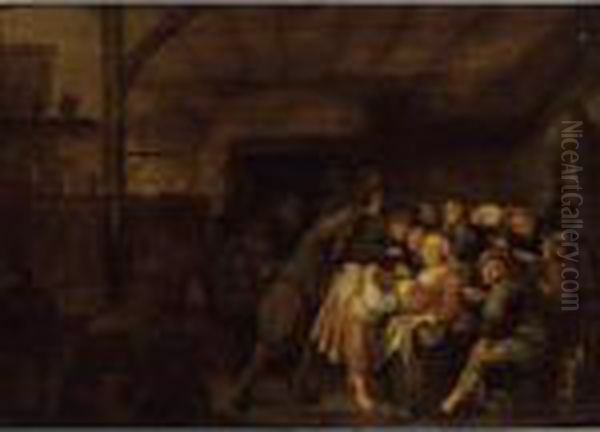 Peasants In An Inn Playing - view 1