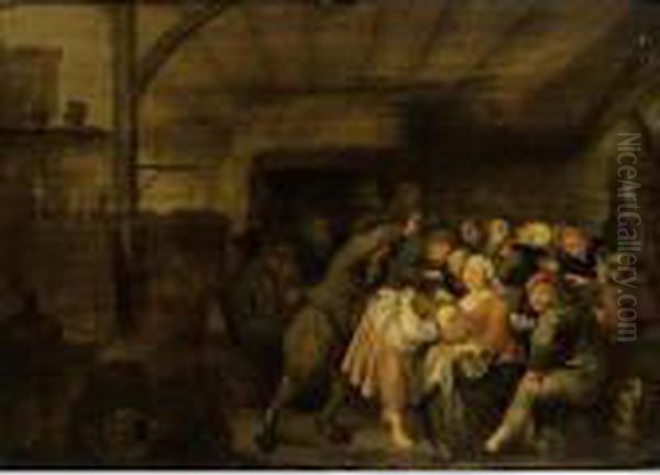 Peasants In An Inn Playing La Main Chaude - view 1