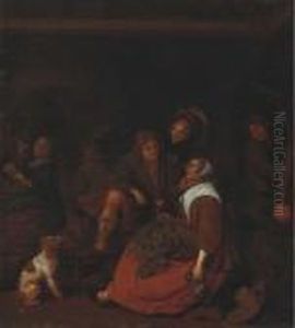 A Tavern Interior With Figures Merrymaking by Jan Miense Molenaer