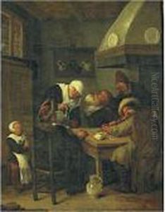 Figures Carousing In An Interior by Jan Miense Molenaer