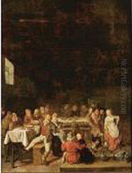 Revellers In A Barn - view 1