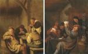 Peasants Playing Cards by Jan Miense Molenaer