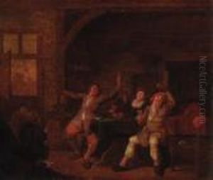 Peasants Merrymaking In An Interior by Jan Miense Molenaer