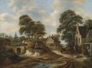 Landscape With A Village And Peasantgroups