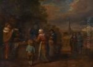 Scene De Marche Avec Personnage De La Comedia Dell'arte