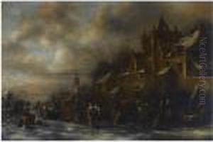 A Winter Landscape by Claes Molenaar (see Molenaer)