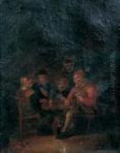 Les Joueurs De Cartes by Claes Molenaar (see Molenaer)