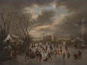 A Winter Landscape With A View Of Haarlem From The North With The
