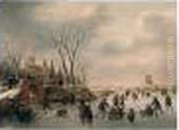 Winter Landscape With Skaters - view 1